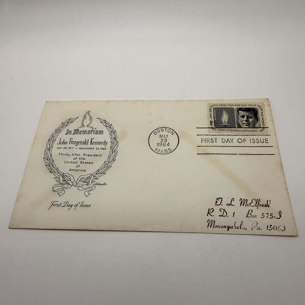 1964 John F Kennedy JFK First Day of Issue Memorial Artmaster Cover Boston MA